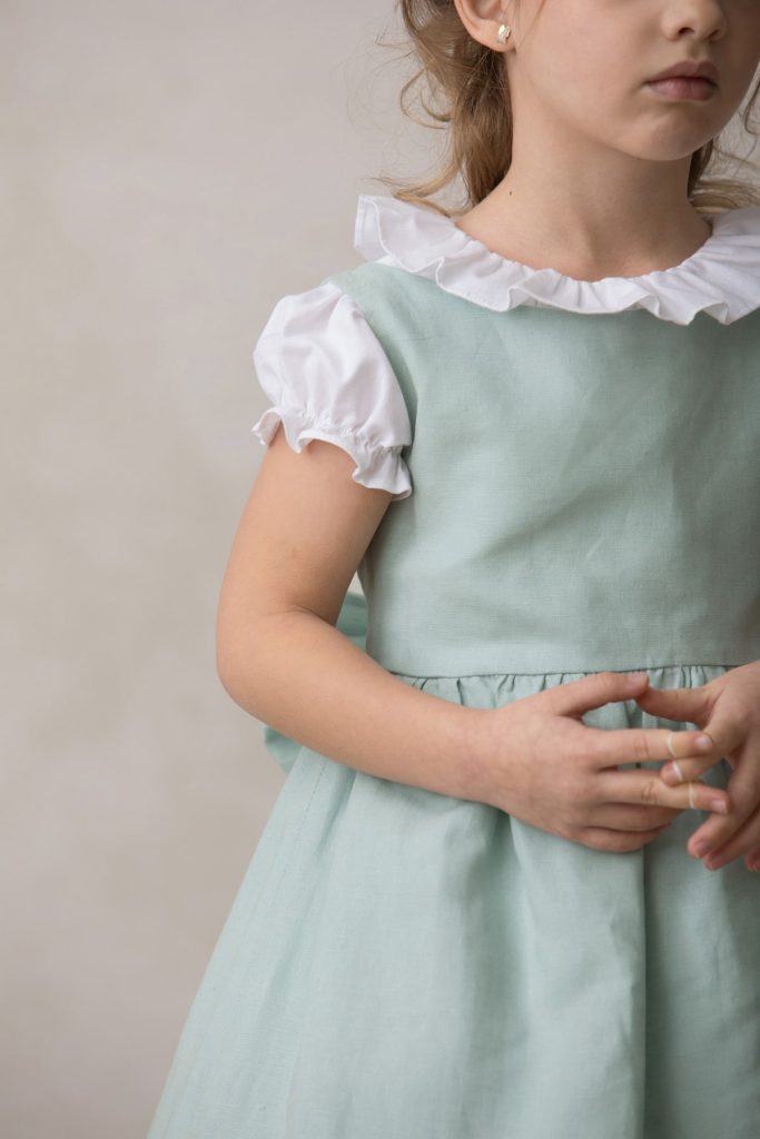 Saya verde agua para niña Vestidos ceremonia Quémono