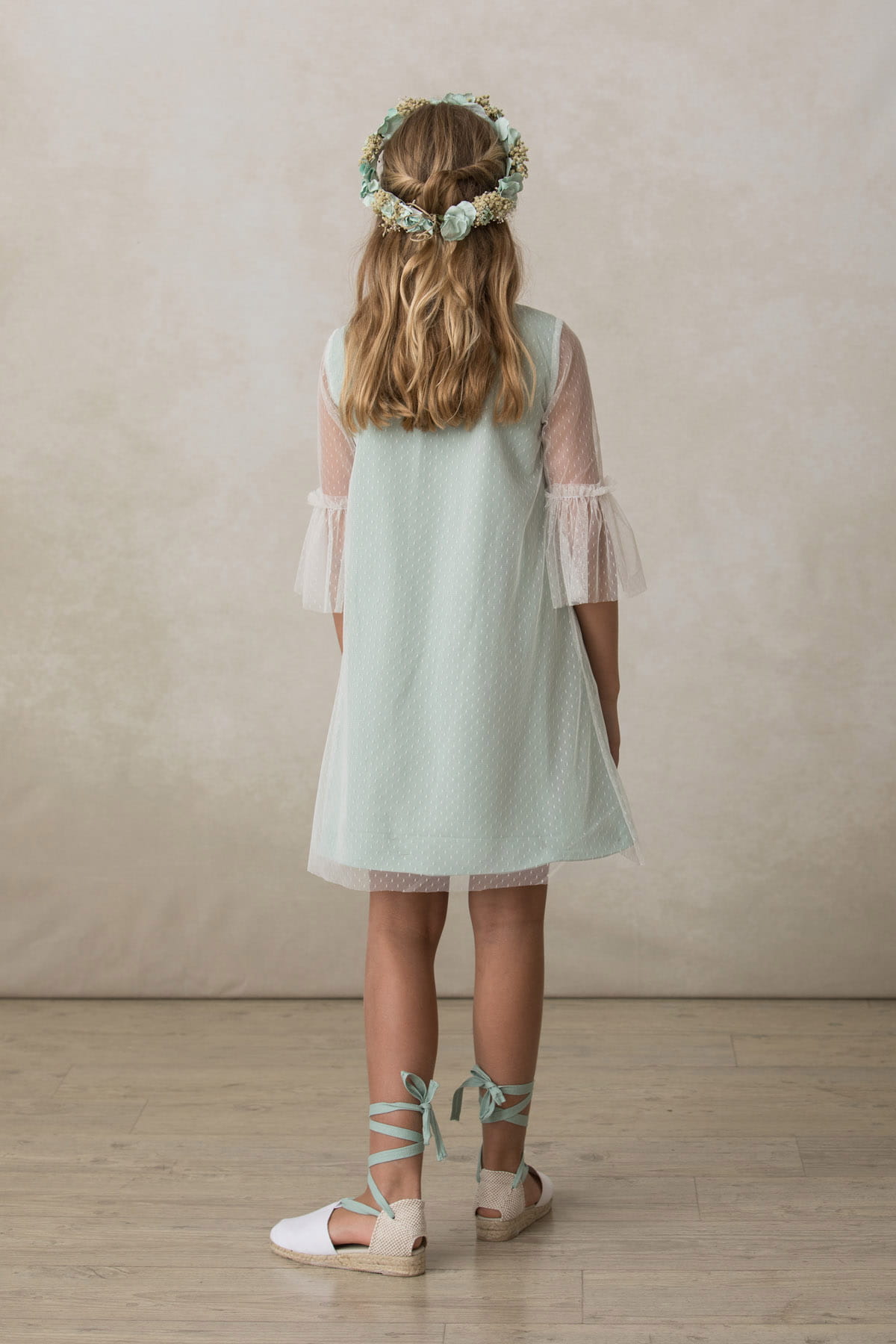 Vestido ceremonia adolescente nina elegante verde tul Vestido ceremonia adolescente nina elegante verde tul
