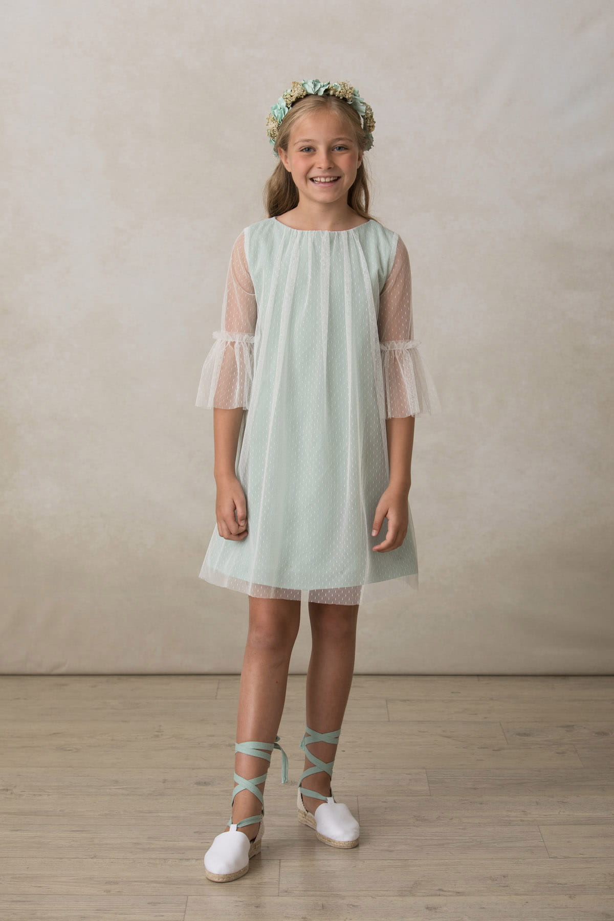 Vestido Sofía en verde agua