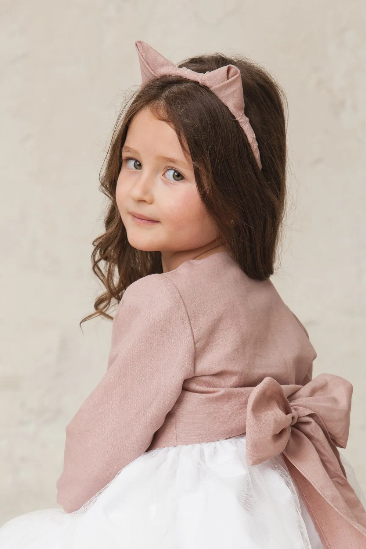 pink communion bolero for a girl