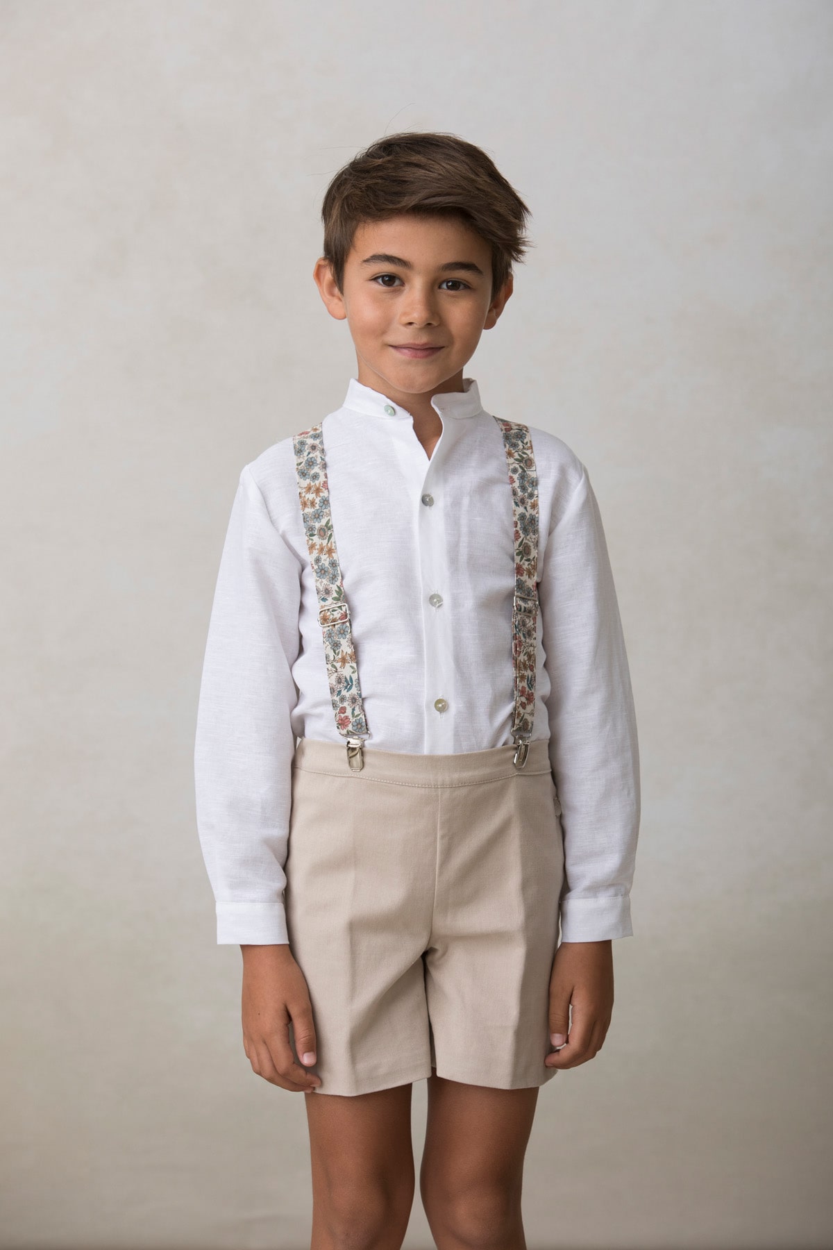 camisa blanca de lino para niño de ceremonia