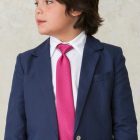 camisa blanca de manga larga para niños de arras con corbata