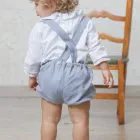 long-sleeved white linen baby formal shirt