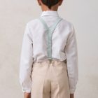 camisa de niño en lino blanco y manga larga para ceremonia