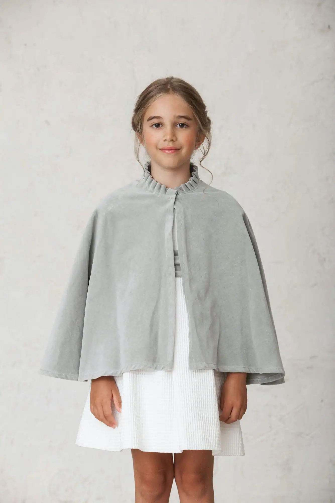 velvet cape, coat, and formal wear for girls
