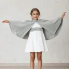 gray velvet ceremonial cape for girls