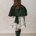bottle green velvet ceremonial cape for girls