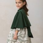 capa de niña en terciopelo verde