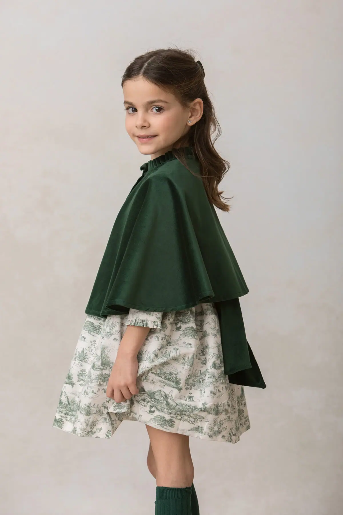 green velvet cape for girls