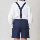 pantalón corto de lino azul para niño de ceremonia