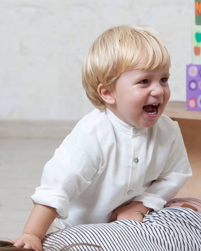 white linen baby mao shirt