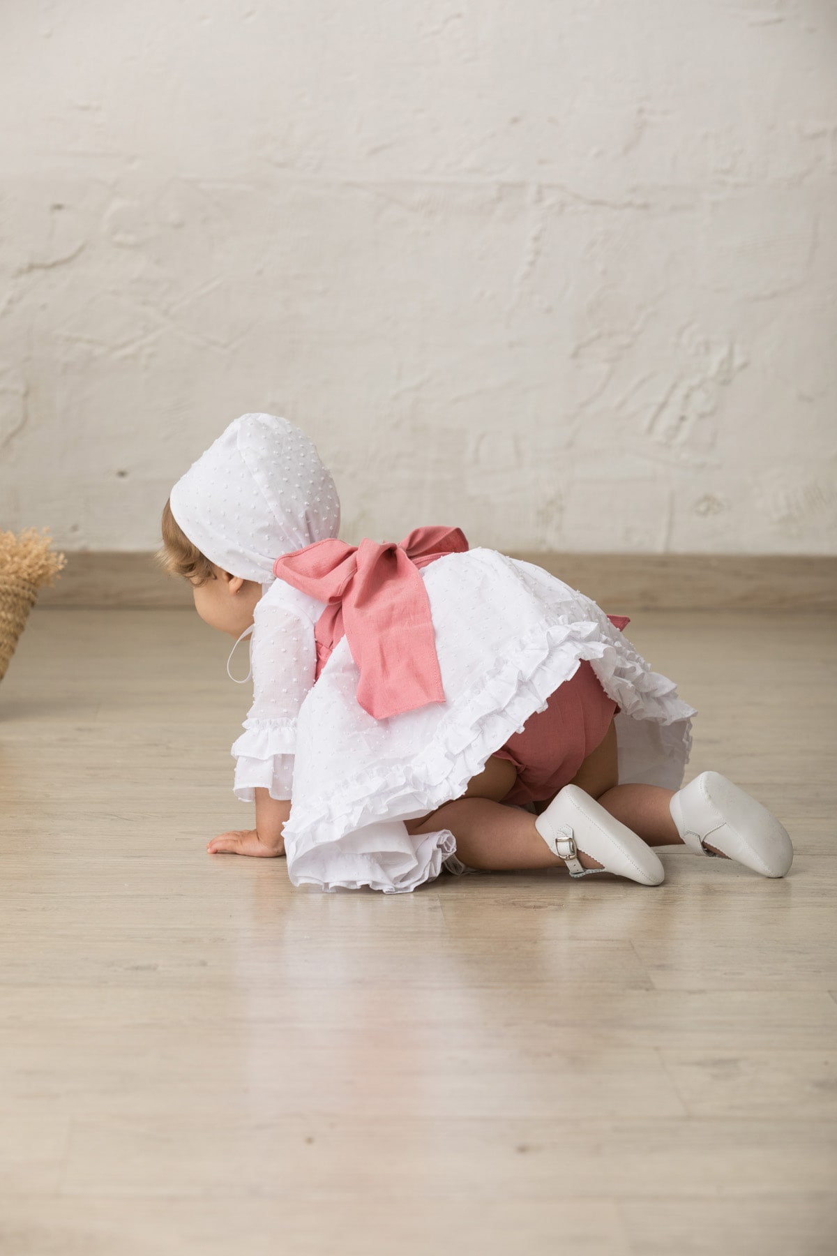 vestido de ceremonia de bebe en plumeti