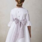 vestido de ceremonia de niña en lino blanco