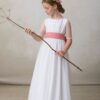 girl's communion dress with plumeti pattern 1