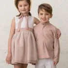 nude pink boy's formal shirt
