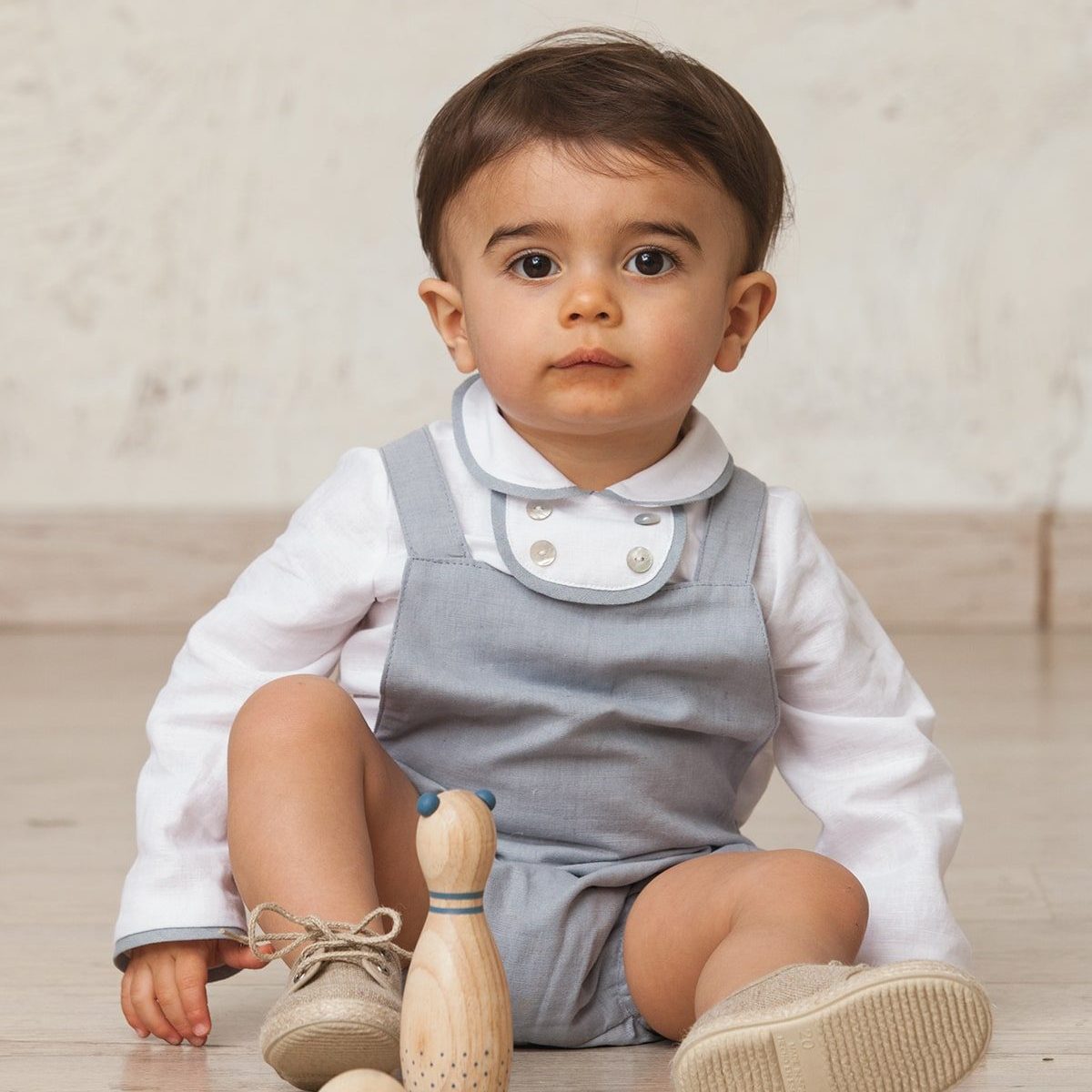 Camisa lino blanco con ribetes | Quémono