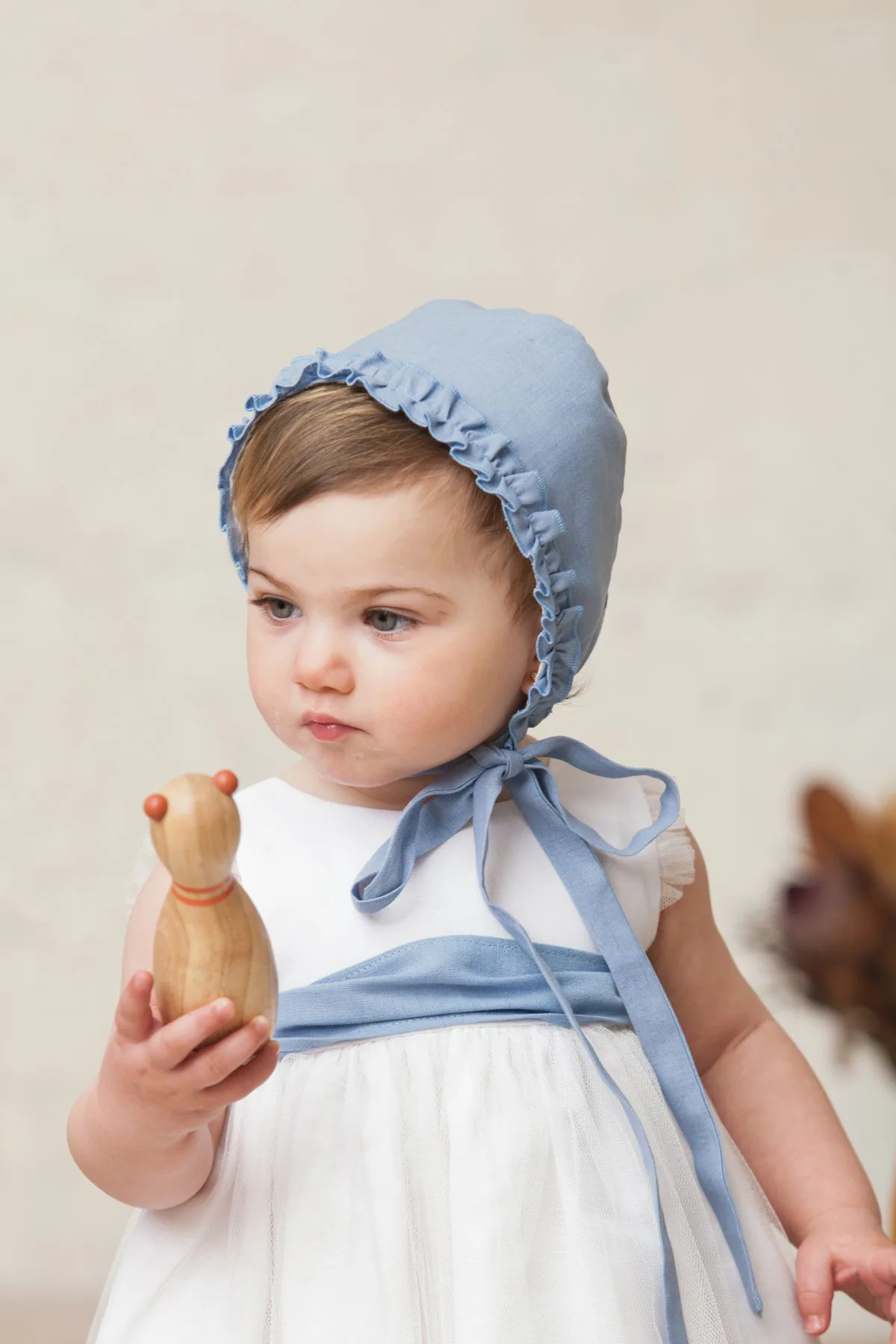 baby blue bonnet for special occasion