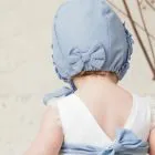 baby blue bonnet with bow