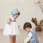 blue baby bonnet for special occasion