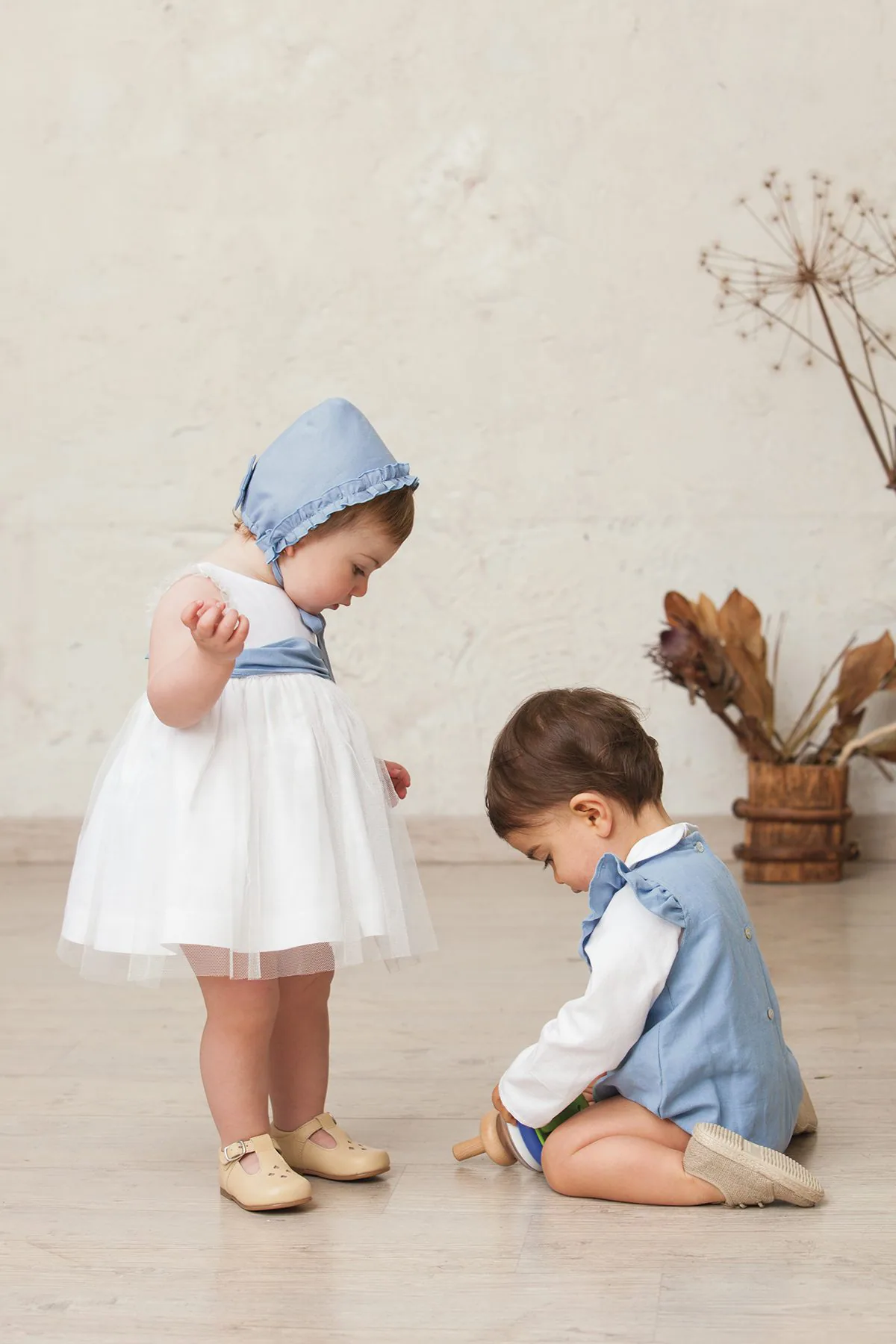 blue baby bonnet for special occasion