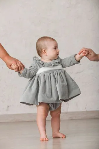 gray velvet diaper cover for girls' winter ceremonies