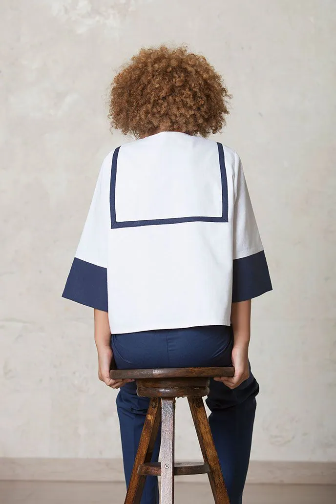original communion linen Japanese sailor jacket