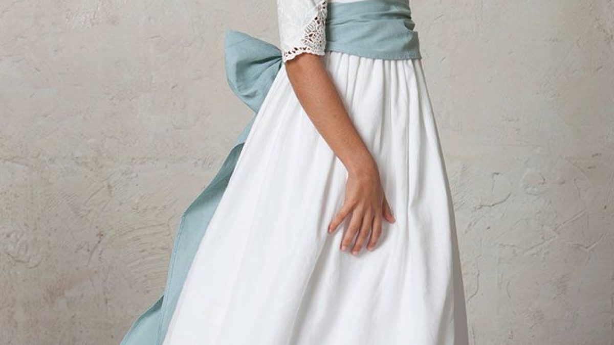 Vestido de comunión lino bordado Quémono