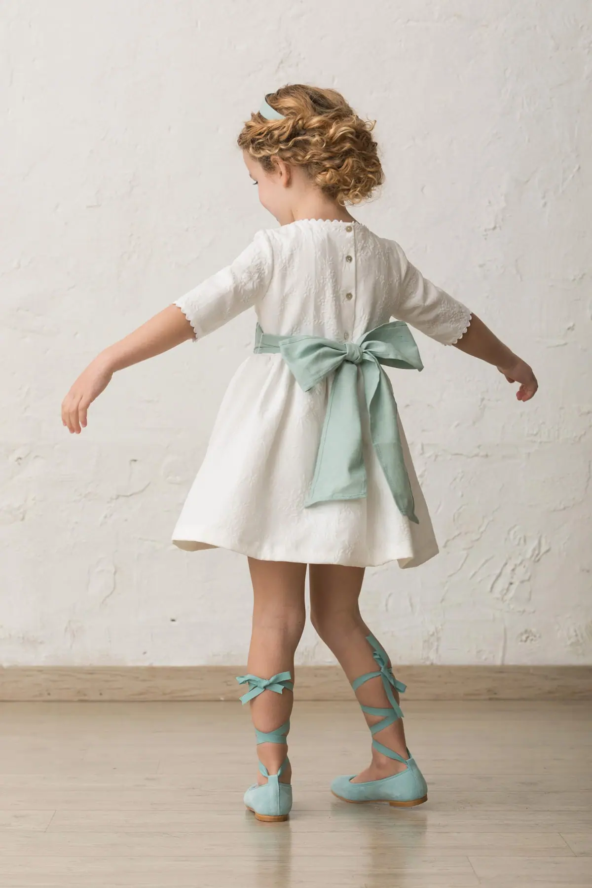 simple teal girl's ceremony sash