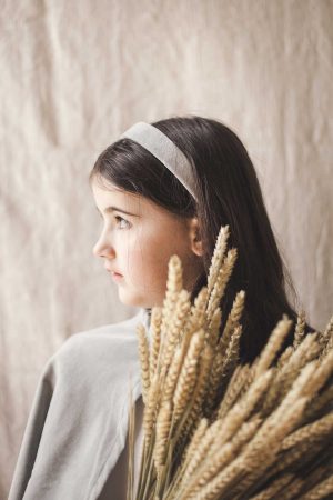 Wide velvet lined headband for communion and ceremony children