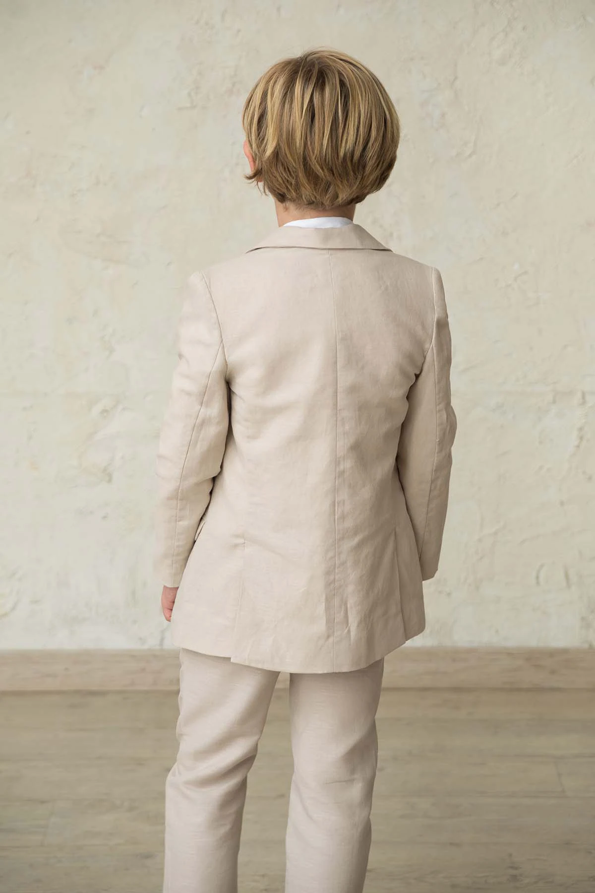 beige linen blazer for boys
