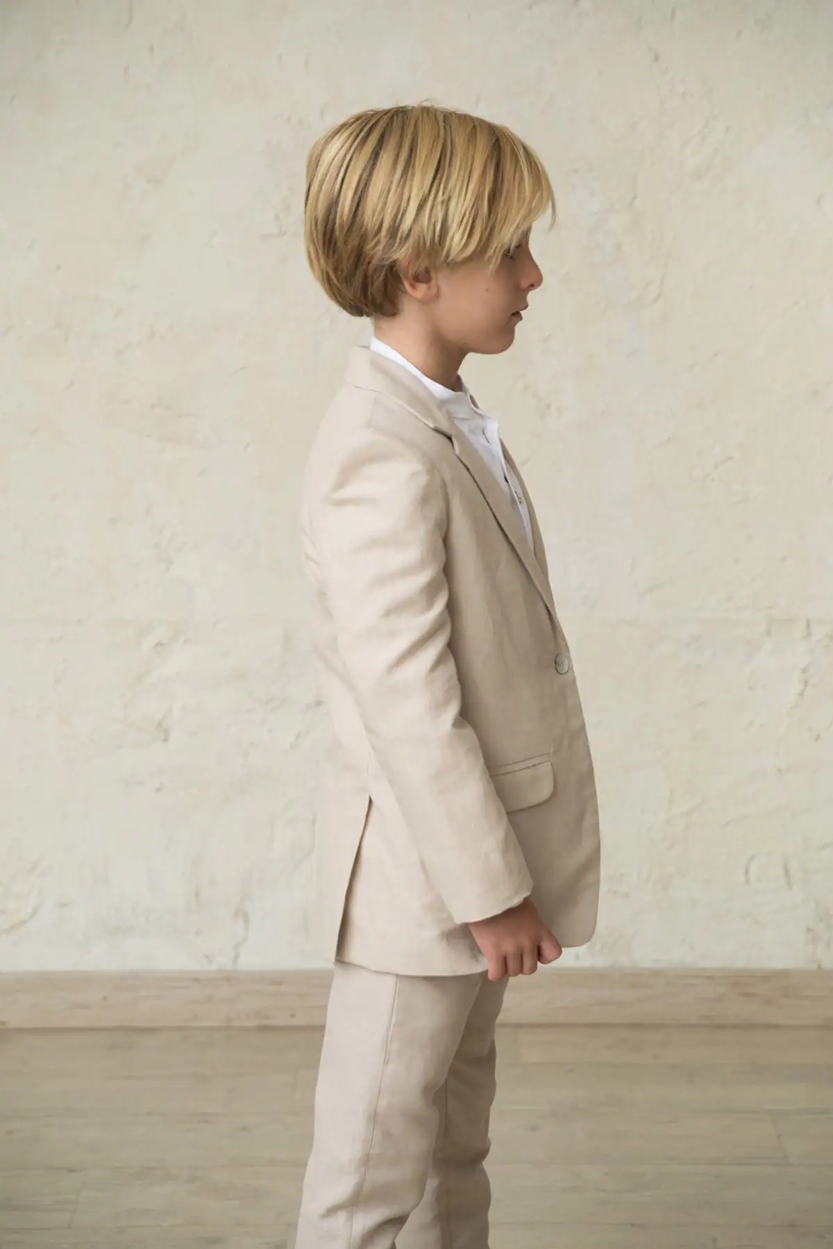 beige boy's blazer