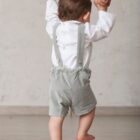 bermuda gris tirolesa de terciopelo para bebé