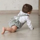 white cotton shirt for baby boy with ruffled collar