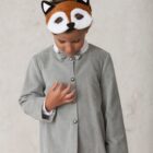 chaqueta de niño para invierno de terciopelo gris