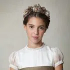 brown hair accessory for a girl's ceremony