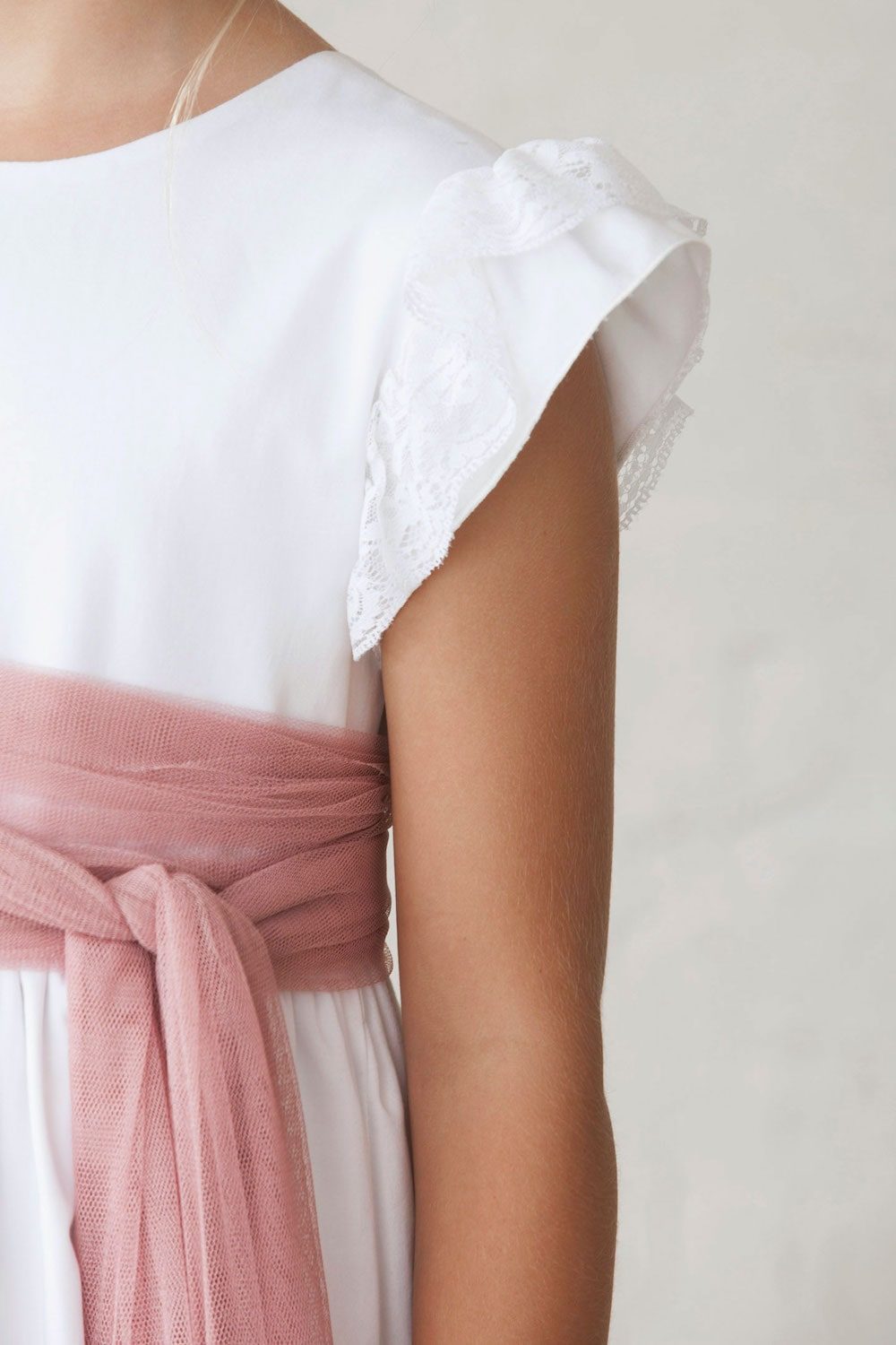 lazo-fajin-tul-rosa-vestido-comunion fajín de tul rosa para vestidos de comunión de niña