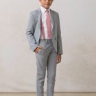 pantalon de lino de niño en gris