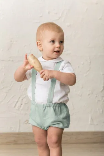green baby boy's Tyrolean bloomers