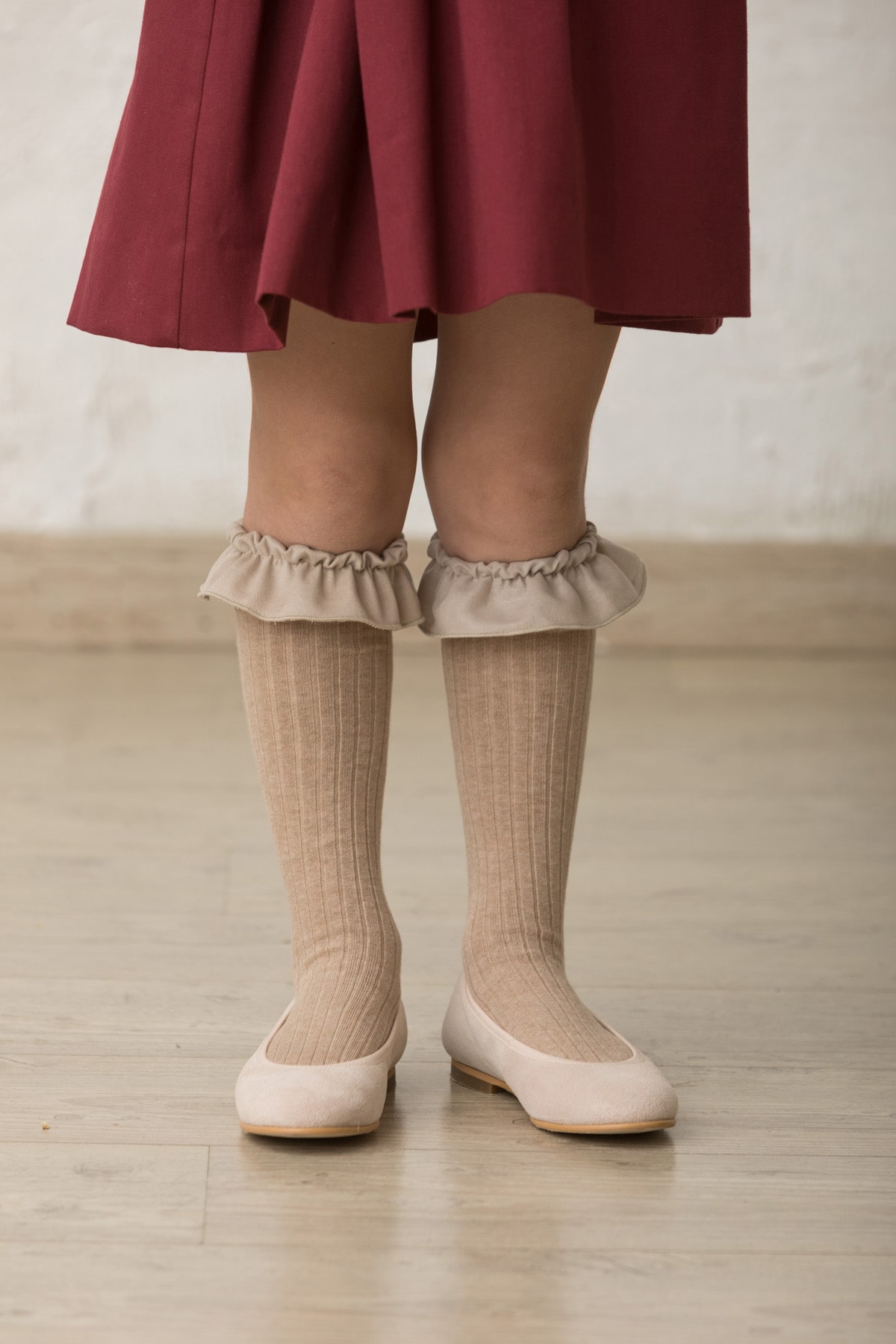 bailarinas beige de niña para ceremonia