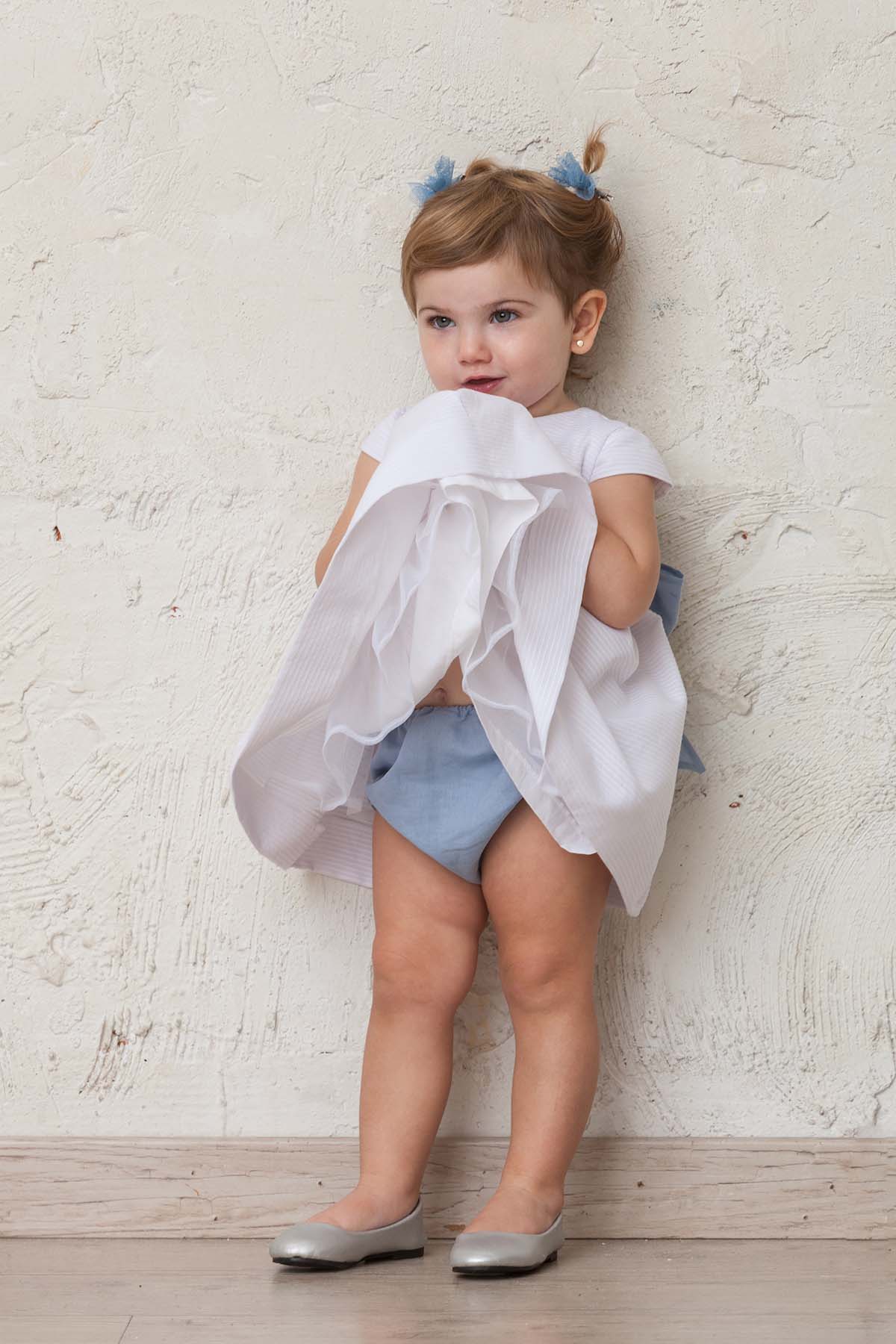 vestido de bebé niña en piqué otomán