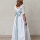 deep boat neck communion dress