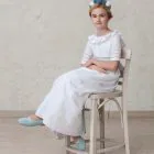 communion dress boat neck