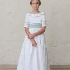 communion dress with ruffled collar