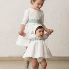 baby girl sash for ceremony, aqua green