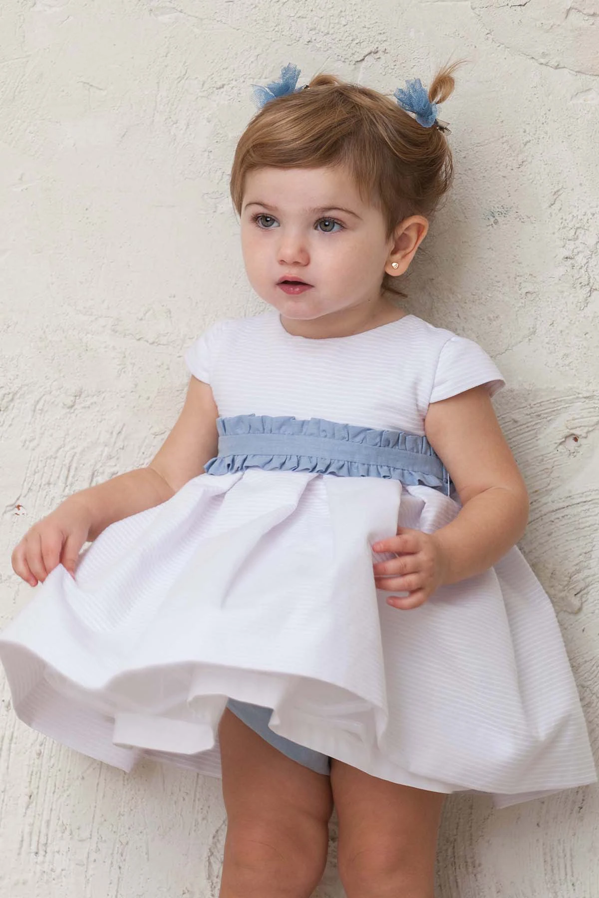 blue sash and bow for baby girl ceremony