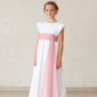 fajin-tul-comunion-rosa-empolvado lazo de tul rosa empolvado