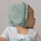 baby bonnet for formal occasions, aqua green with bow
