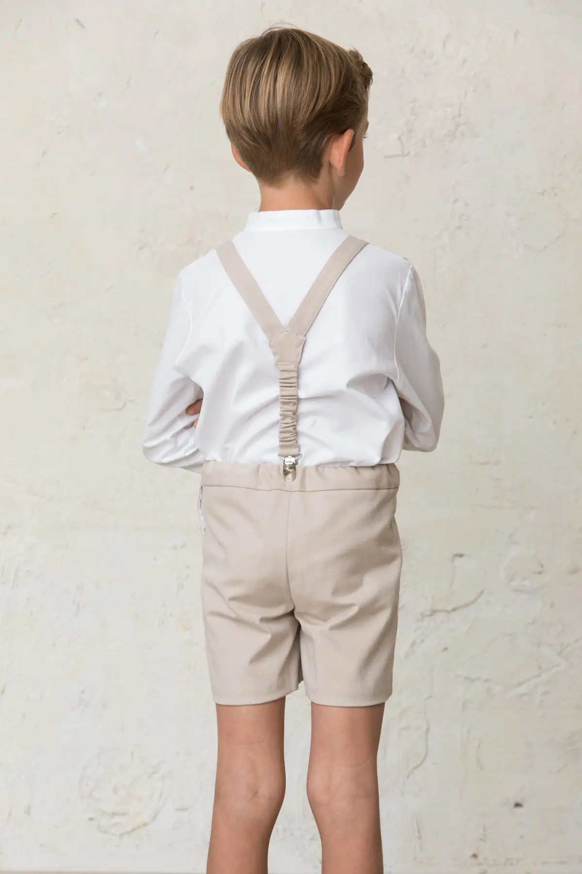 Bermuda shorts, trench coat, formal wear for boys
