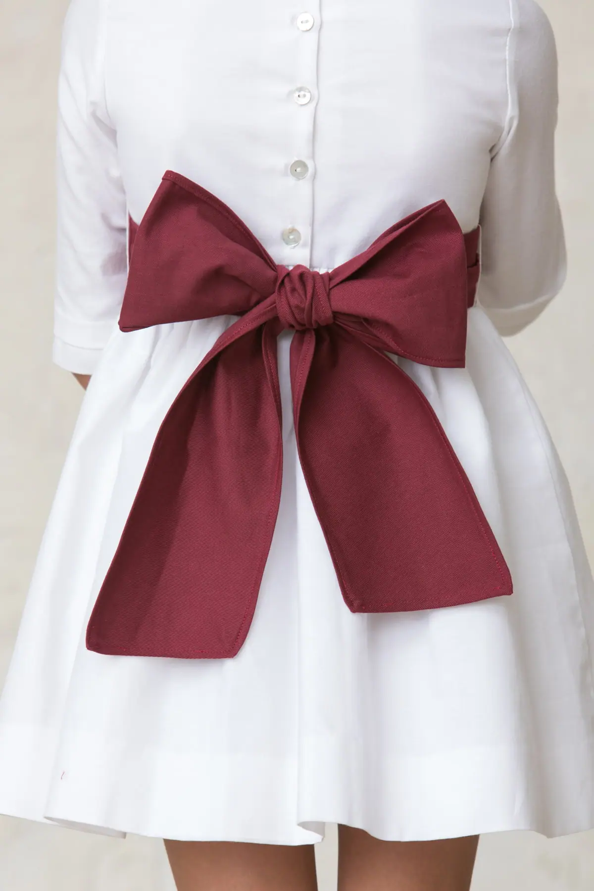 bow dress sash ceremony girl trench coat