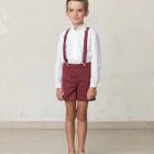 burgundy suspenders for boy ceremony